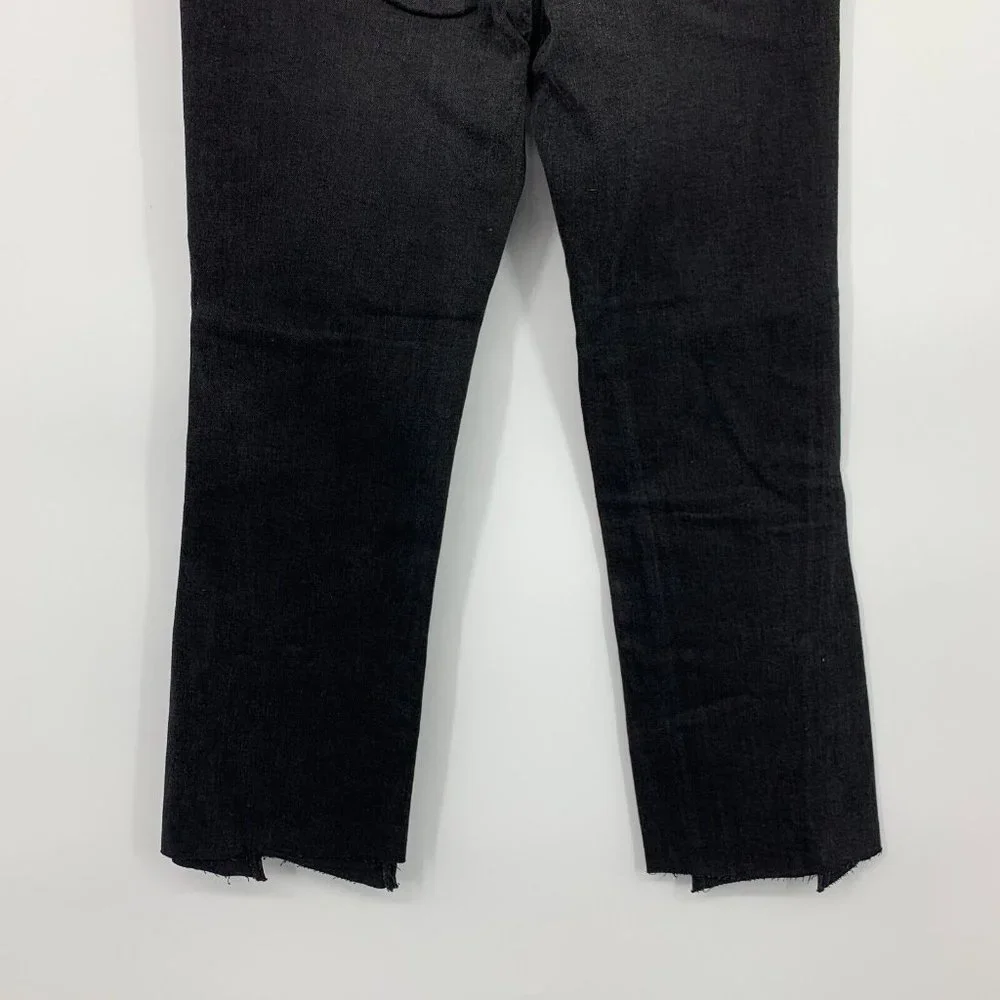 Mavi Jeans Black Anika Mid Rise Crop Flare Raw Hem NWT - Picture 9 of 11